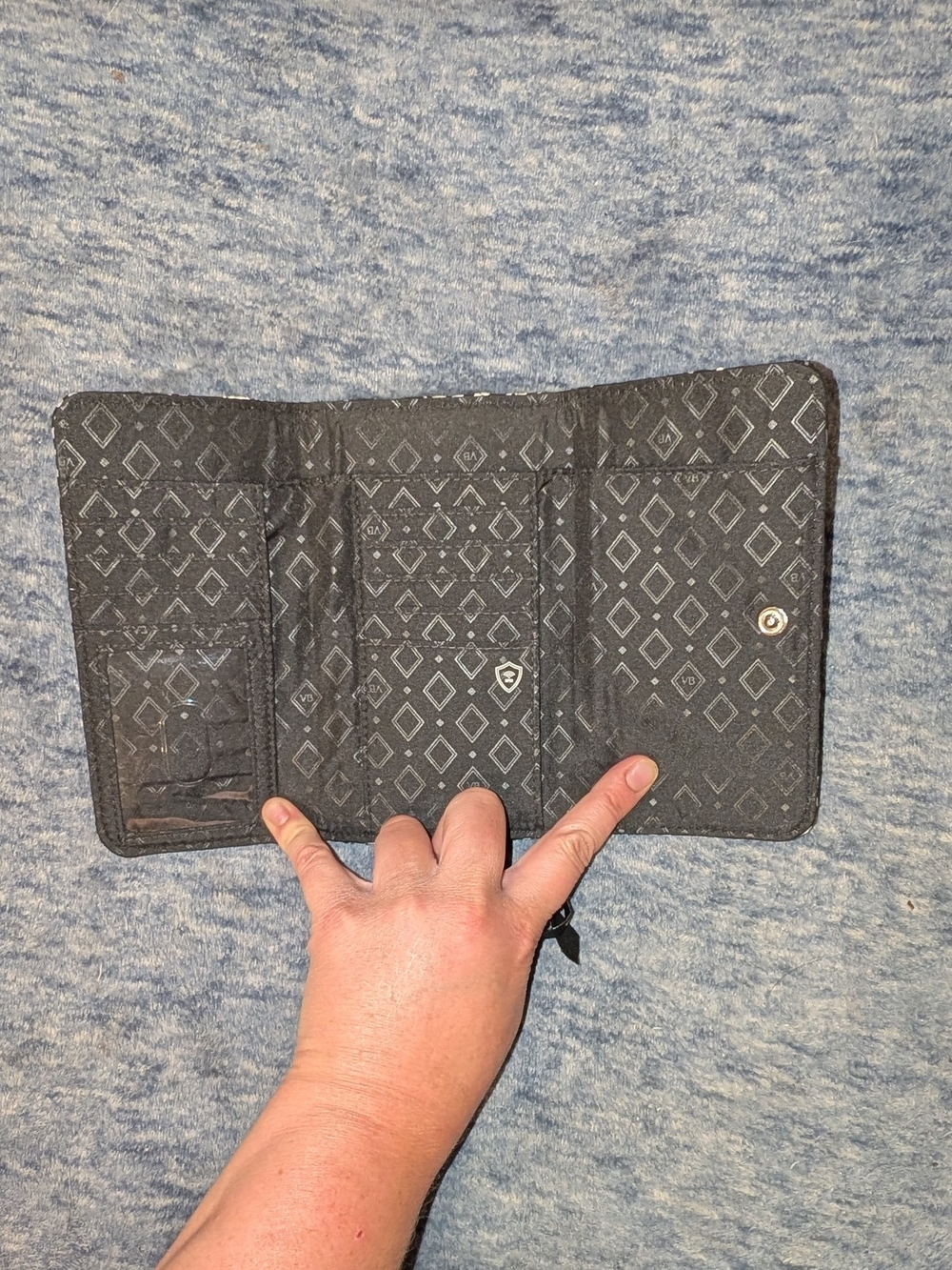 Vera Bradley Chandelier Black RFID Floral Quilted Wallet - Picture 6 of 6